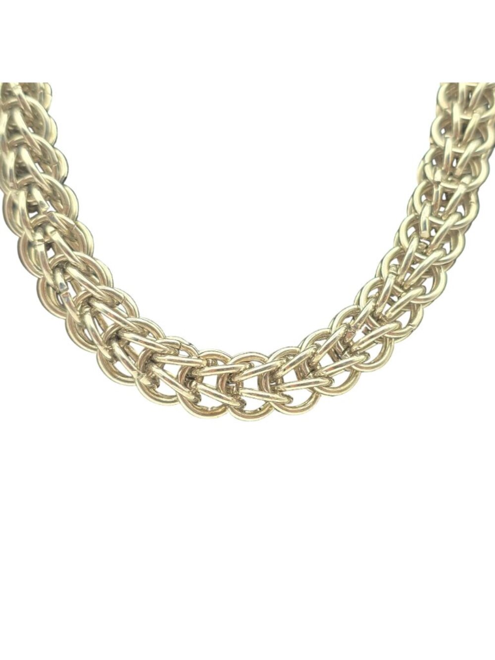 Chainmaille Byzantine Weave Necklace Silver Tone Adjustable Statement 18-20 inch - Picture 2 of 4